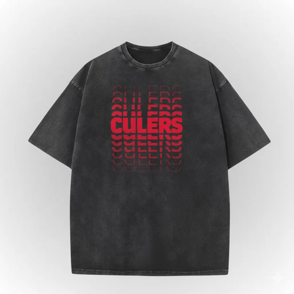 Acid-Wash Black Oversized Tshirts