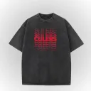 Acid-Wash Black Oversized Tshirts
